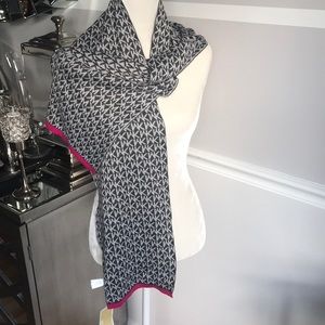 New Michael Kors logo scarf with pink trim!
